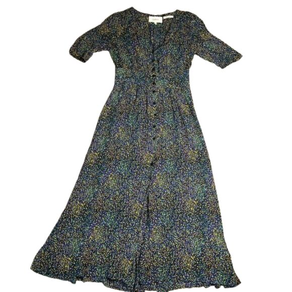ba&sh Azala Printed Midi Dress Size XS - Picture 3 of 7